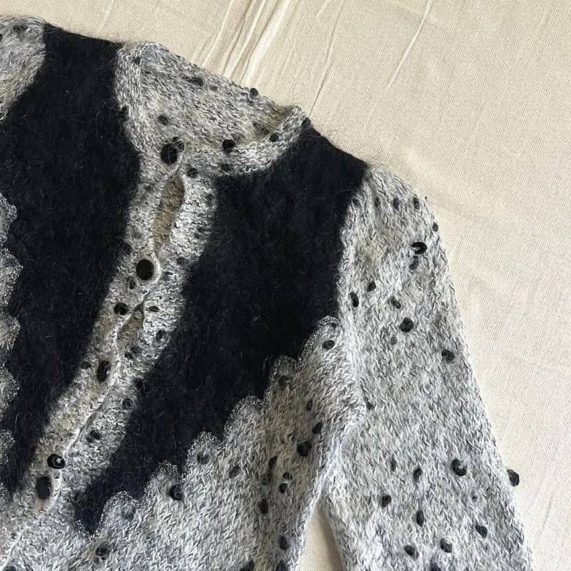 90s euro vintage ユーロヴィンテージ 毛足長め モヘアニット 短丈