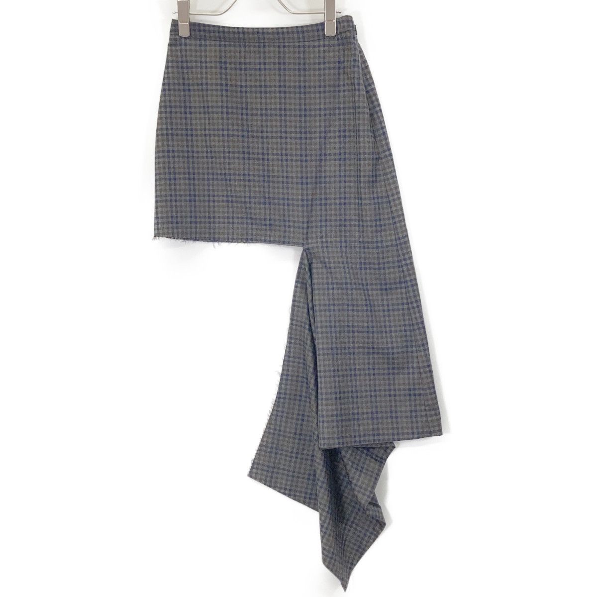 BALENCIAGA バレンシアガ ﾌﾞﾗｯｸ 470546 ﾁｪｯｸ柄 ｶｯﾃｨﾝｸﾞｽｶｰﾄ 34 - メルカリ 