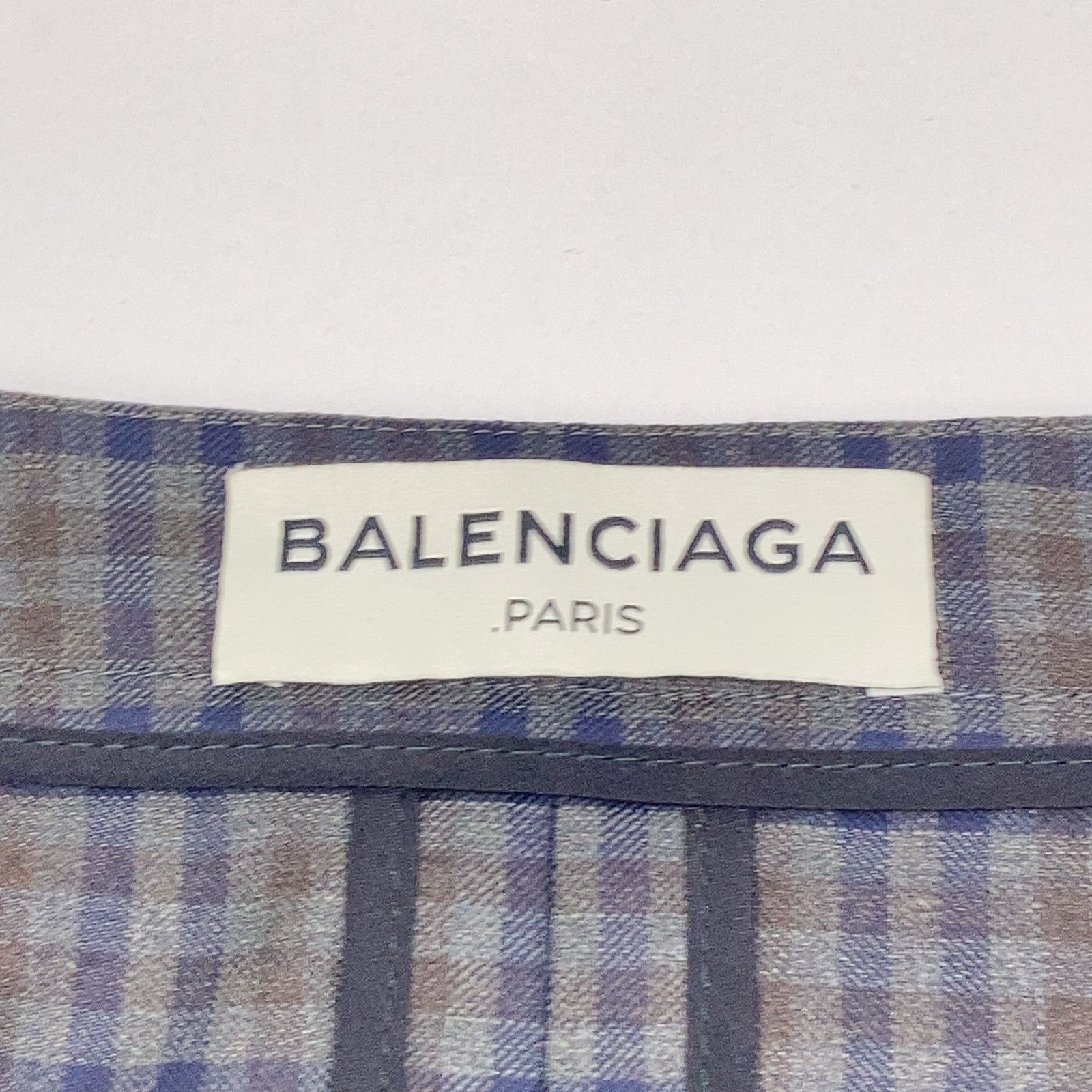 BALENCIAGA バレンシアガ ﾌﾞﾗｯｸ 470546 ﾁｪｯｸ柄 ｶｯﾃｨﾝｸﾞｽｶｰﾄ 34 - メルカリ 