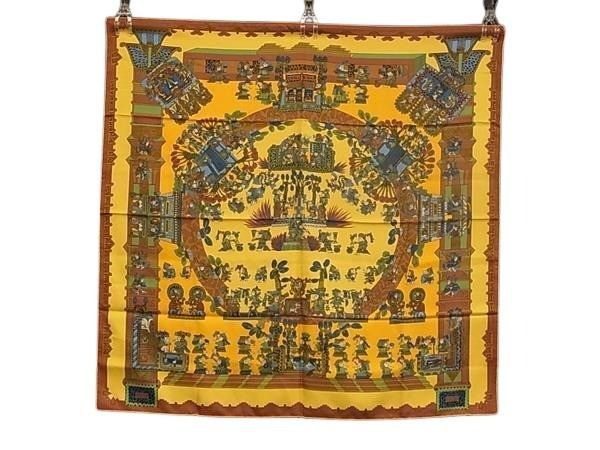 HERMES エルメス スカーフ カレ90 マルチカラー シルク100% レディース