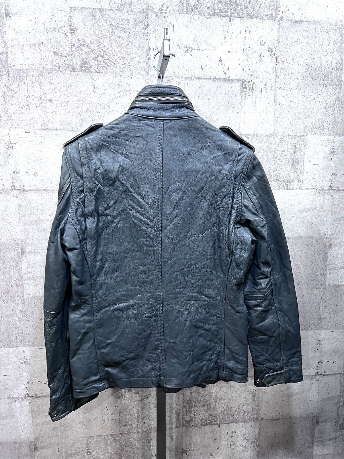 新作入荷，送料無料 ABAHOUSE M-65 レザージャケット グレー 38