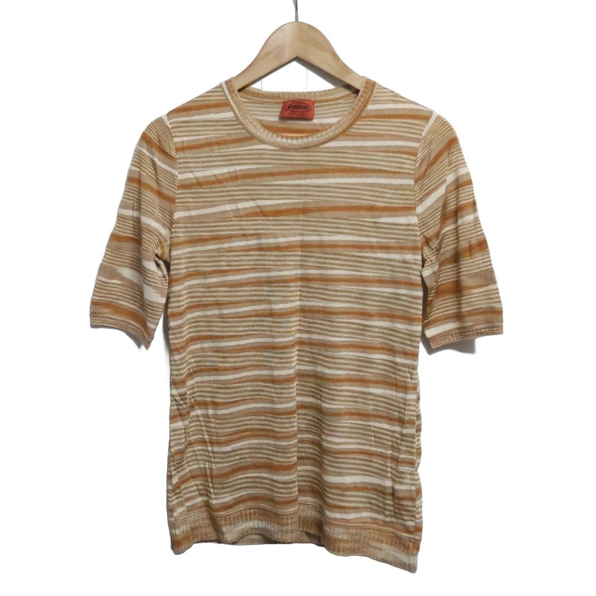 MISSONI(ミッソーニ) 半袖セーター サイズ46 L レディース - ベージュ 