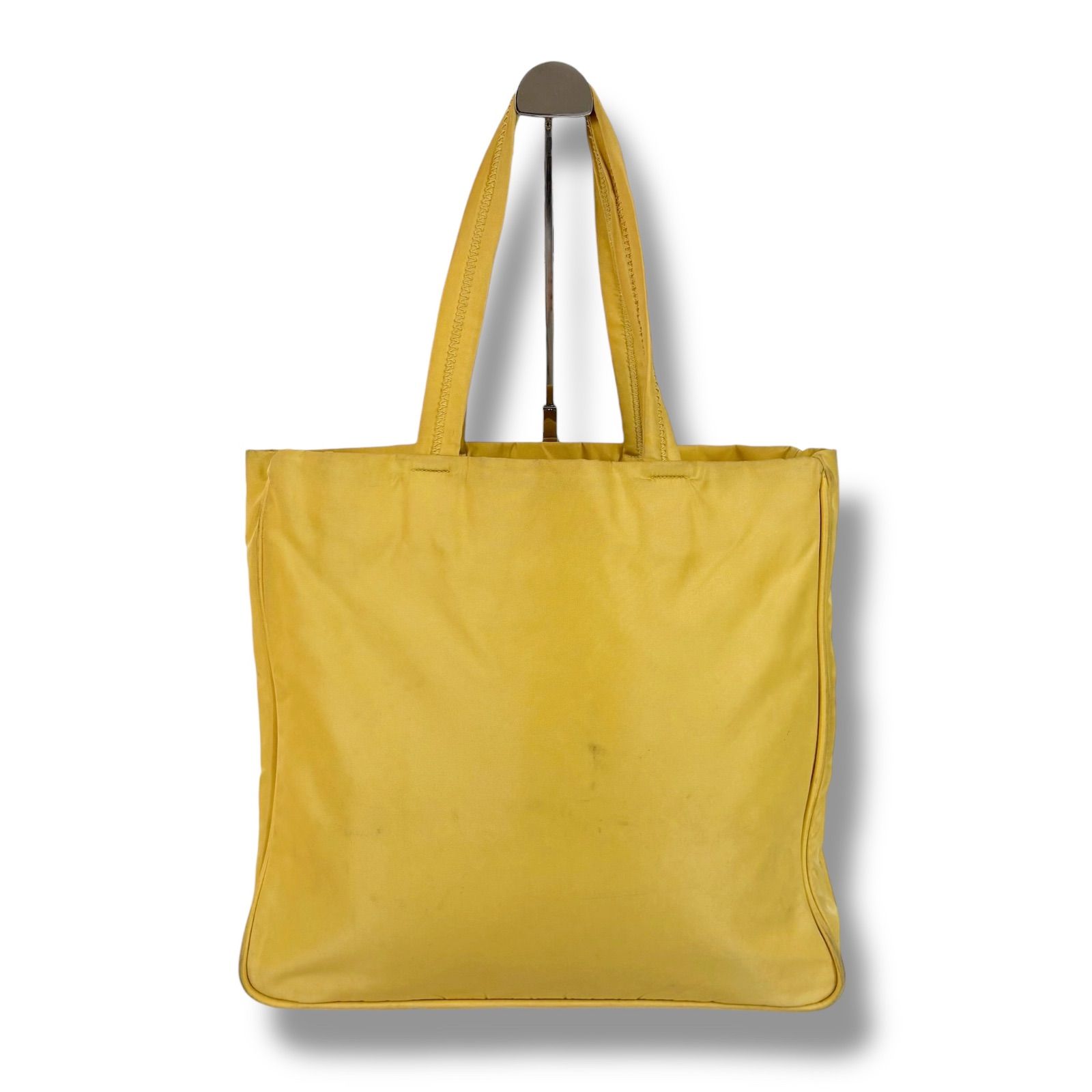 PRADA プラダ トライアングルロゴ トートバッグ イエロー テスート