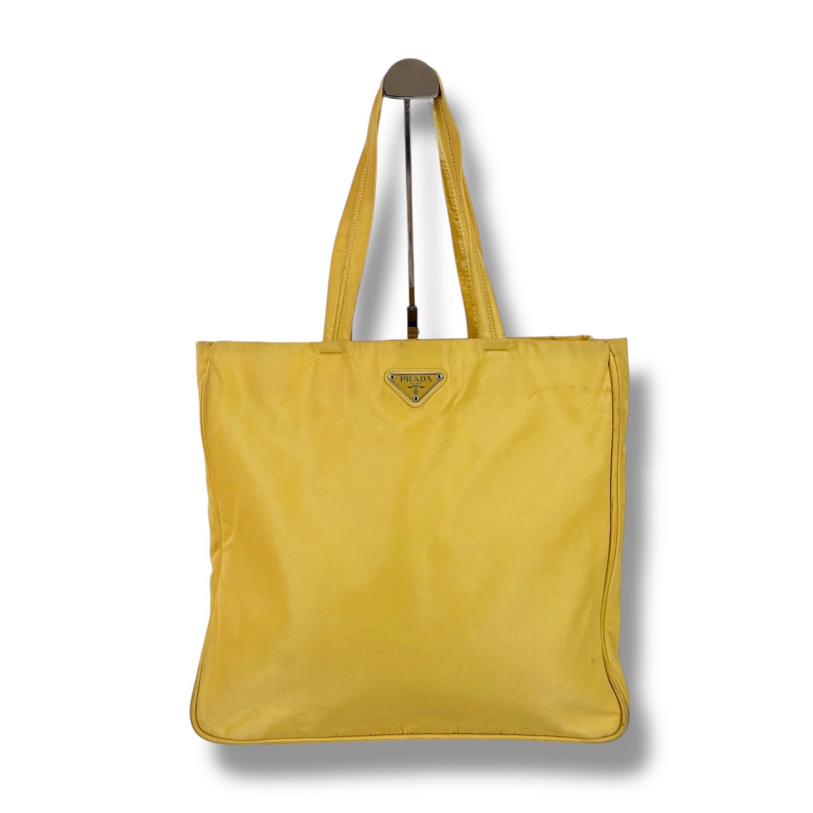 PRADA プラダ トライアングルロゴ トートバッグ イエロー テスート