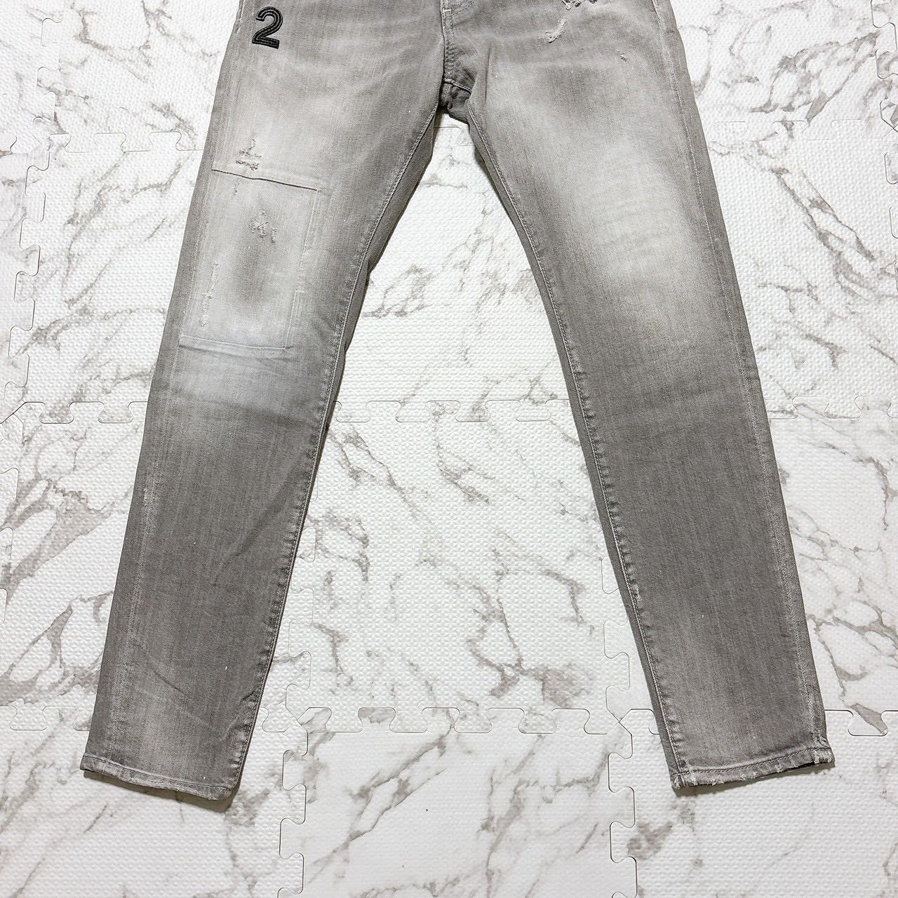 DSQUARED2 ディースクエアード グレーデニム パンツ 44 ダメージ加工 