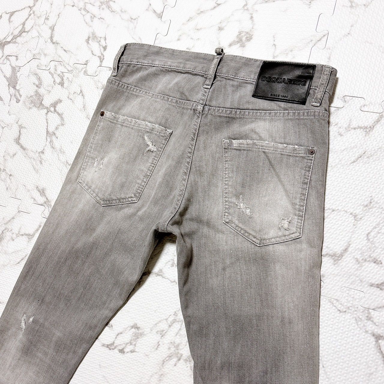 DSQUARED2 ディースクエアード グレーデニム パンツ 44 ダメージ加工 