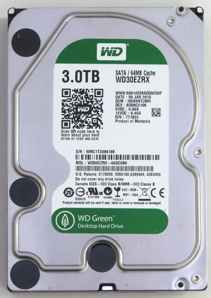 中古】PCハード Western Digital 3.5インチHDD WD Green (3TB