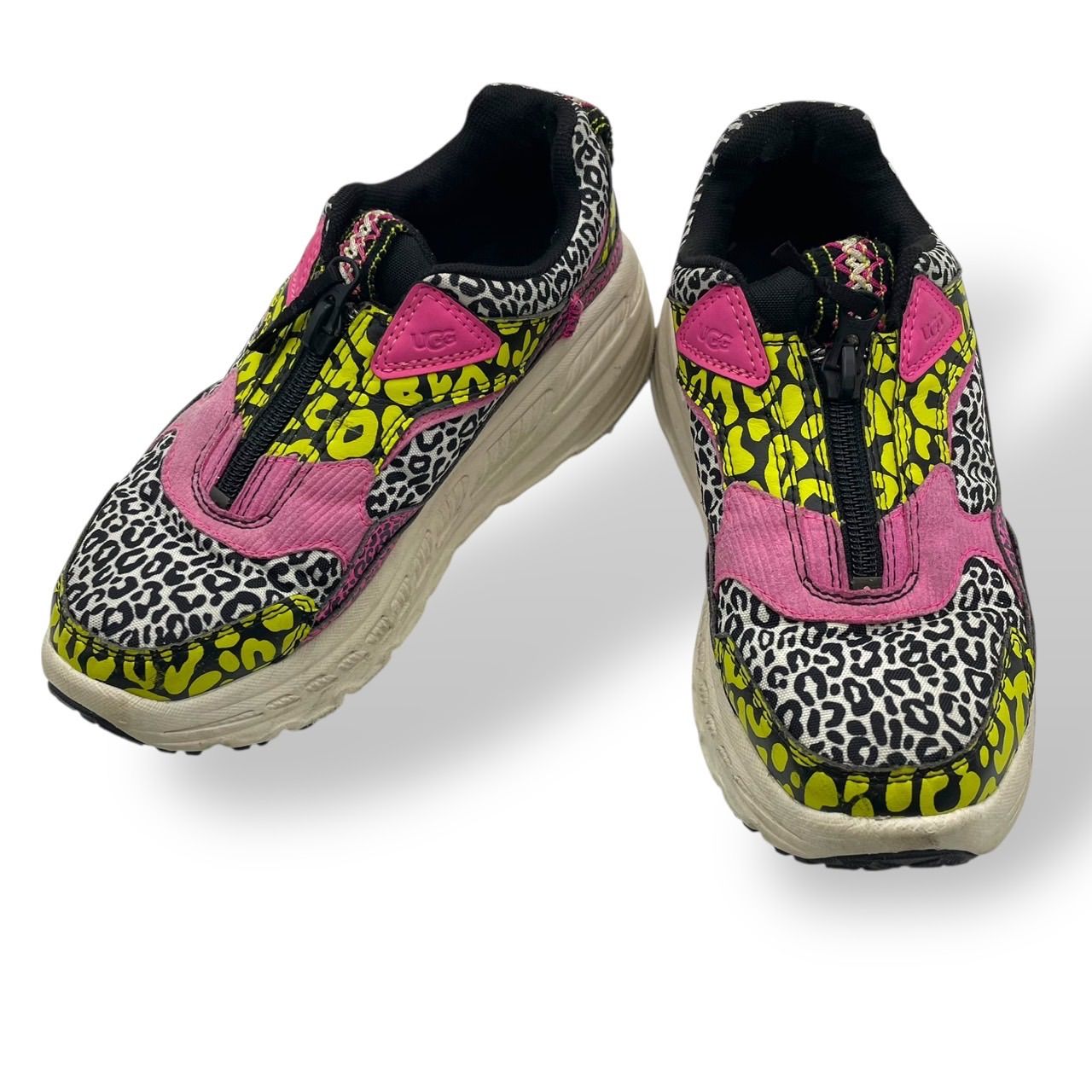 美品 UGG アグ スニーカー 厚底 CA805 Zip Safari レオパード 豹柄