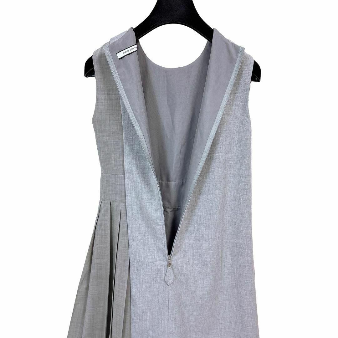 美品】FOXEY NEW YORK ノースリーブワンピース 38 無地 グレー - メルカリ