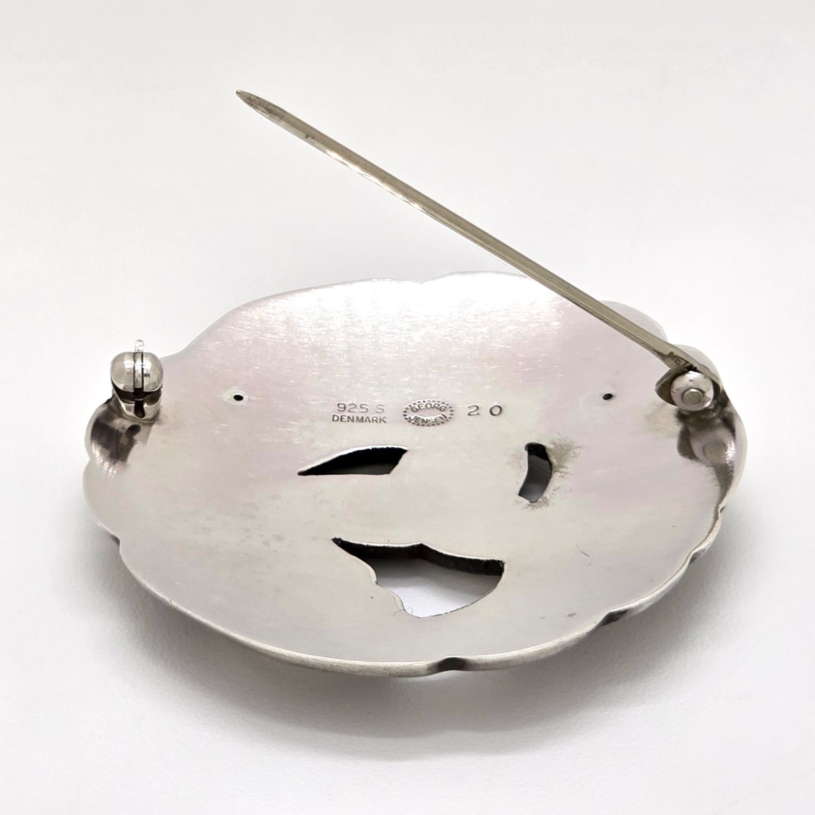 美品ジョージジェンセン silver925 ブローチ 20 デンマーク製 巾着付