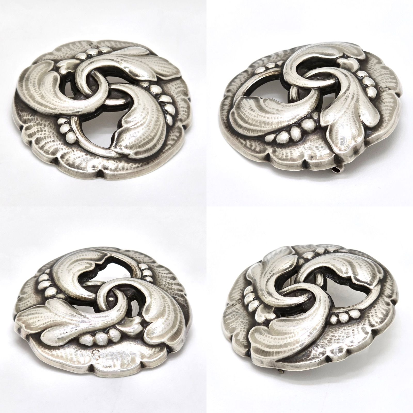 ジョージ・ジェンセン　ブローチ GEORG JENSEN ジョージ・ジェンセン リーフ ブローチ 20 ピンブローチ