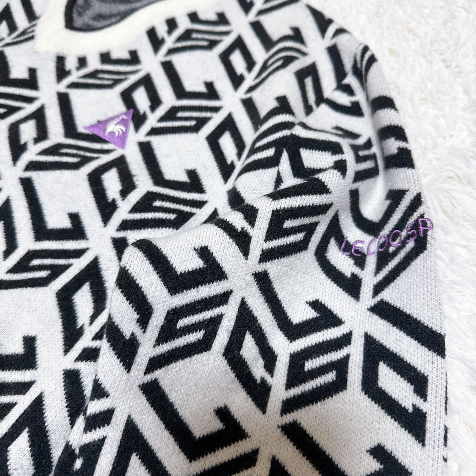 【新品】le coq sportif ゴルフコレクション Vネックセーター L le coq sportif ゴルフコレクション 総柄ニットセーター Lサイズ V