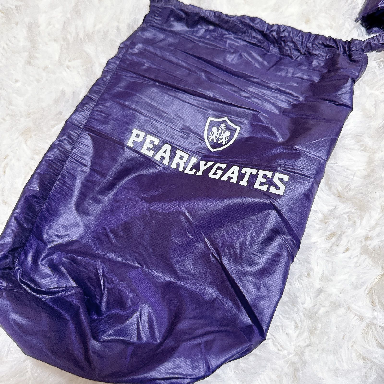 パーリーゲイツ ダウンジャケット 紫 パープル 軽量ダウン 収納袋付き