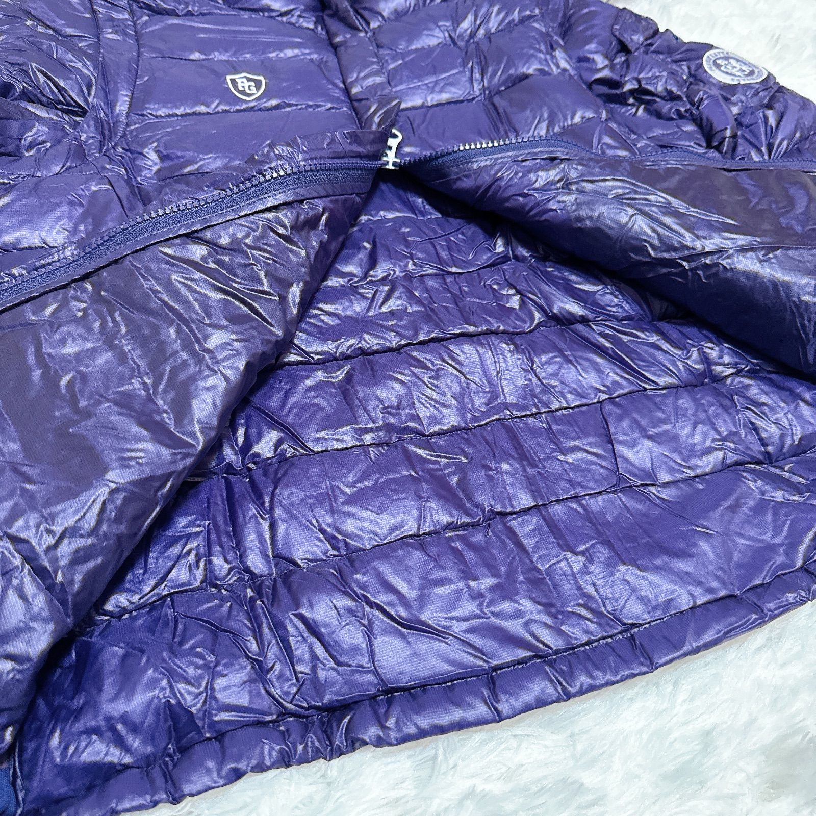 パーリーゲイツ ダウンジャケット 紫 パープル 軽量ダウン 収納袋付き