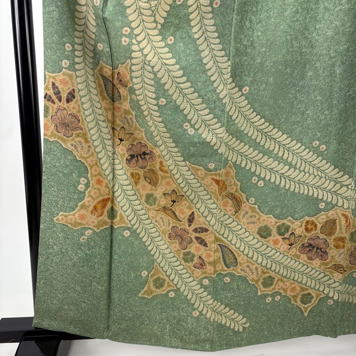 訪問着 身丈162.5cm 裄丈66cm M 袷 水野保 袋帯セット 落款 辻が花 金