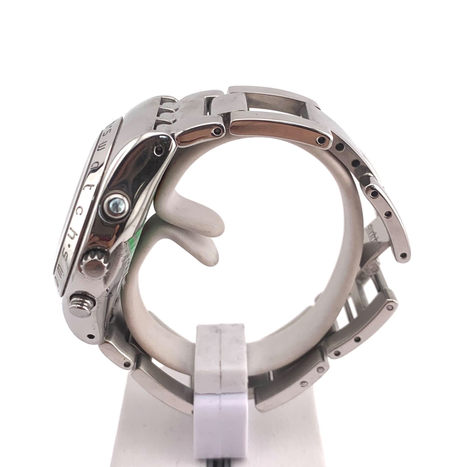 中古】Swatch AG 1999 クロノグラフ 腕時計 シルバー/ブラック ユニ