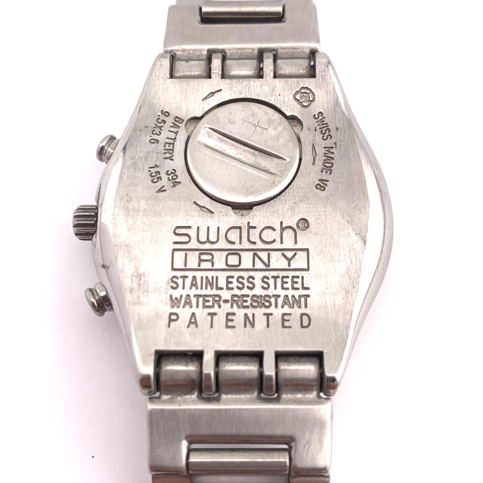 中古】Swatch AG 1999 クロノグラフ 腕時計 シルバー/ブラック ユニ 