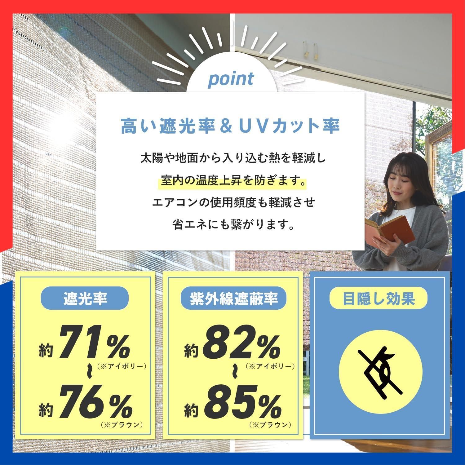 人気商品】山善(YAMAZEN) 突っ張り目隠しサンシェード 日除け シェード