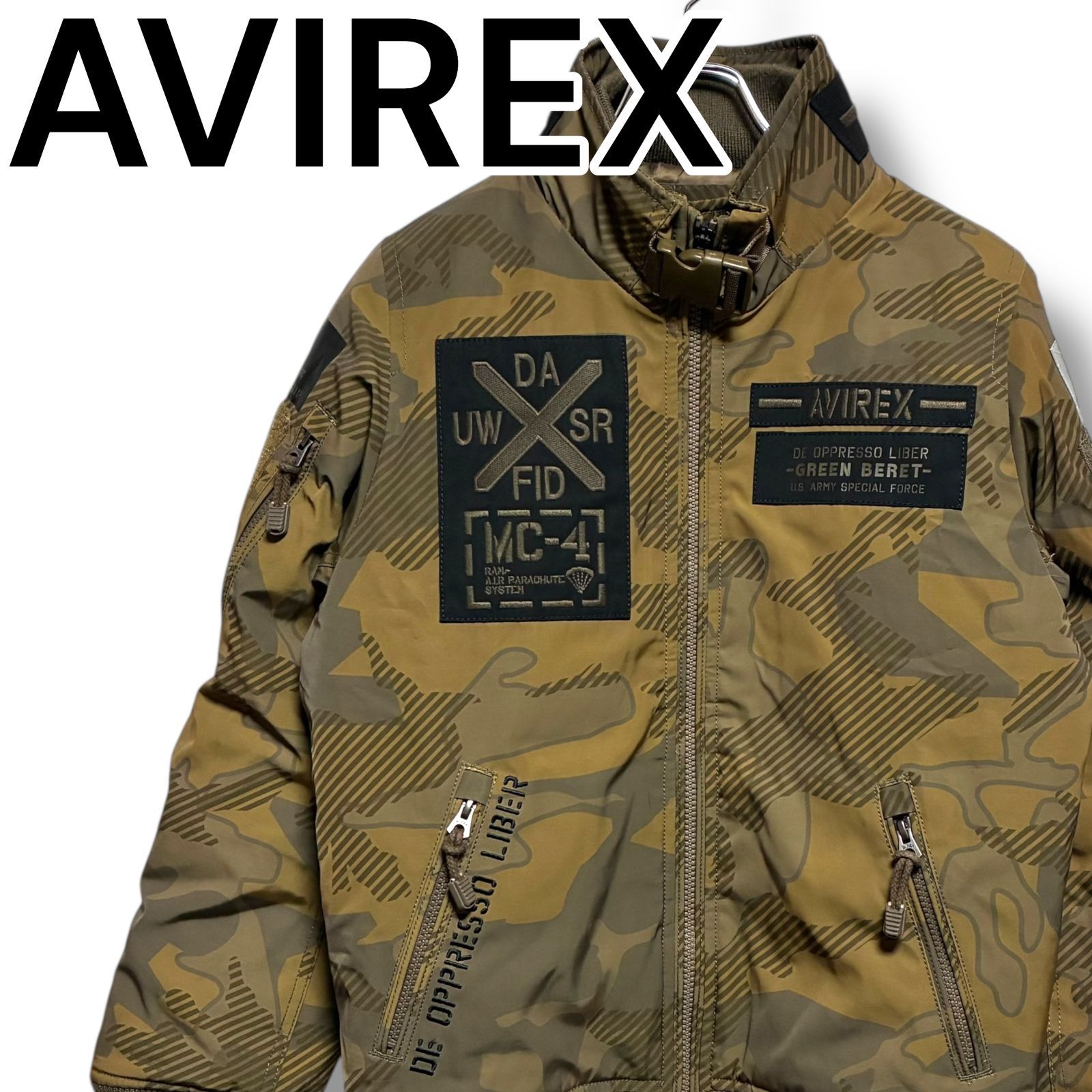 AVIREX アヴィレックス 迷彩 カーキ メンズ アウター ジャケット MA-1 フライトジャケット  長袖 【Mサイズ】001392H