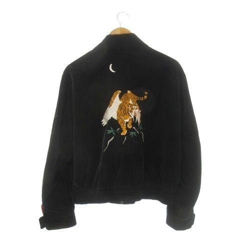 TAKEOKIKUCHI スカジャン　ベロアブルゾン タケオキクチ TAKEO KIKUCHI ベロアブルゾン ジップアップ ステン