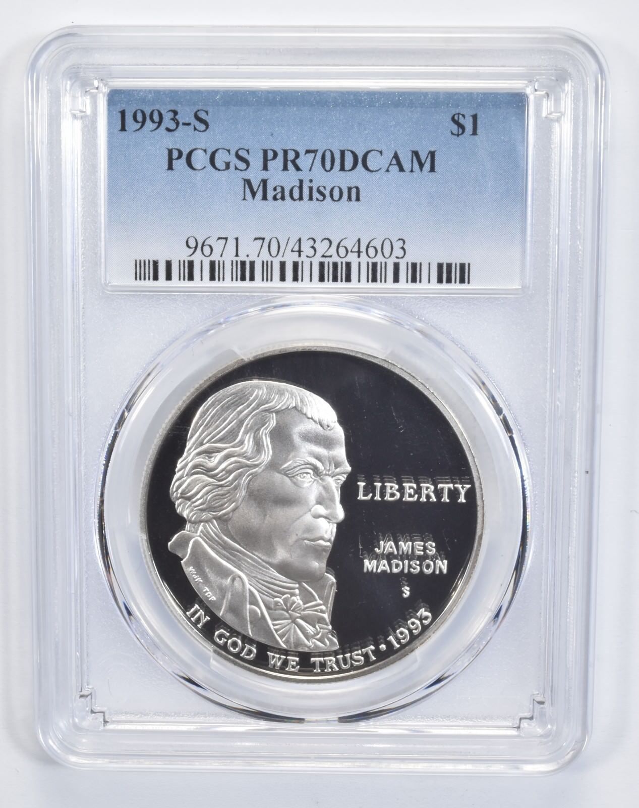 PR70 1993-S DCAM ジェームズ・マディソン記念銀貨 PCGS - メルカリ