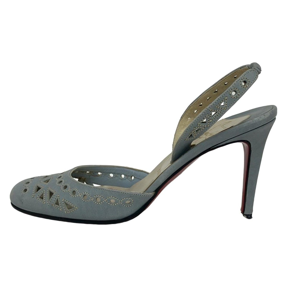 Christian Louboutin サンダル ハイヒール シルバー スタッズ
