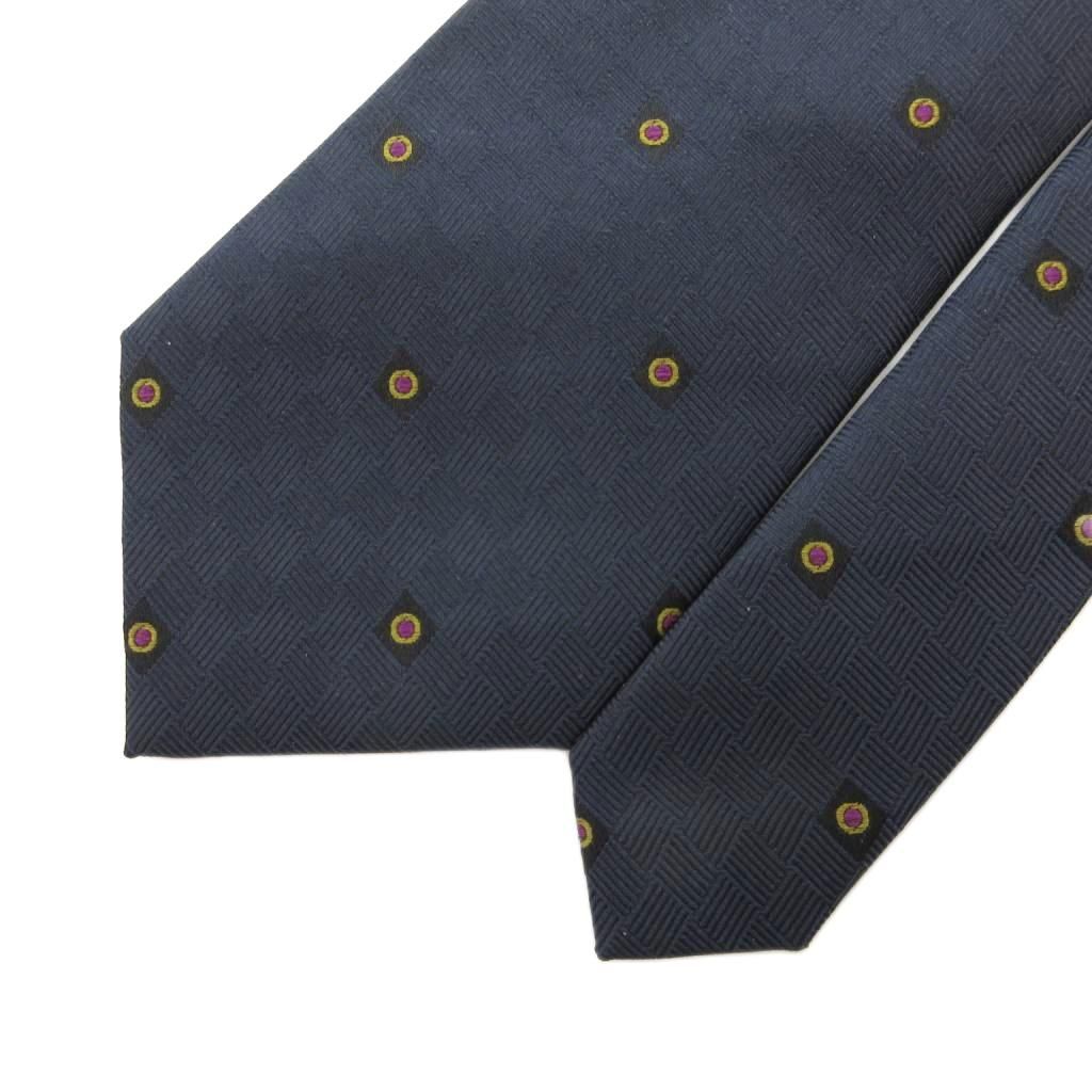 Christian Dior Monsieur ネクタイ ダークブルー Christian Dior Monsieur ネクタイ ネイビー 青 黄 柄 - メルカリ