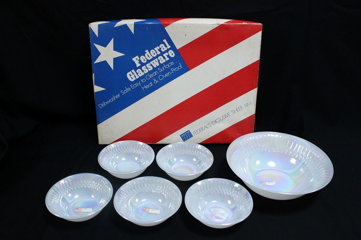 未使用保管品】 FEDERAL フェデラル オーロラ サラダセット 食器 6点