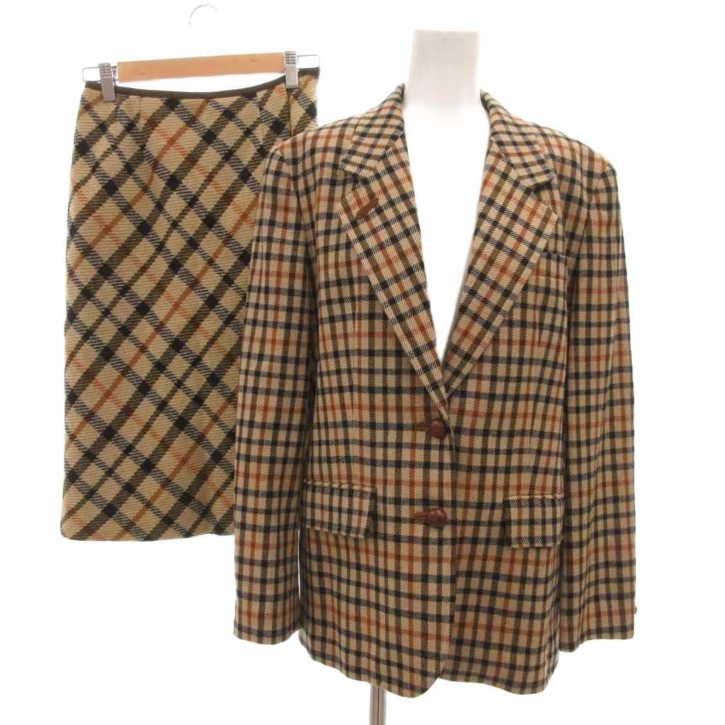 ダックス DAKS セットアップ スーツ ジャケット スカート チェック柄 9