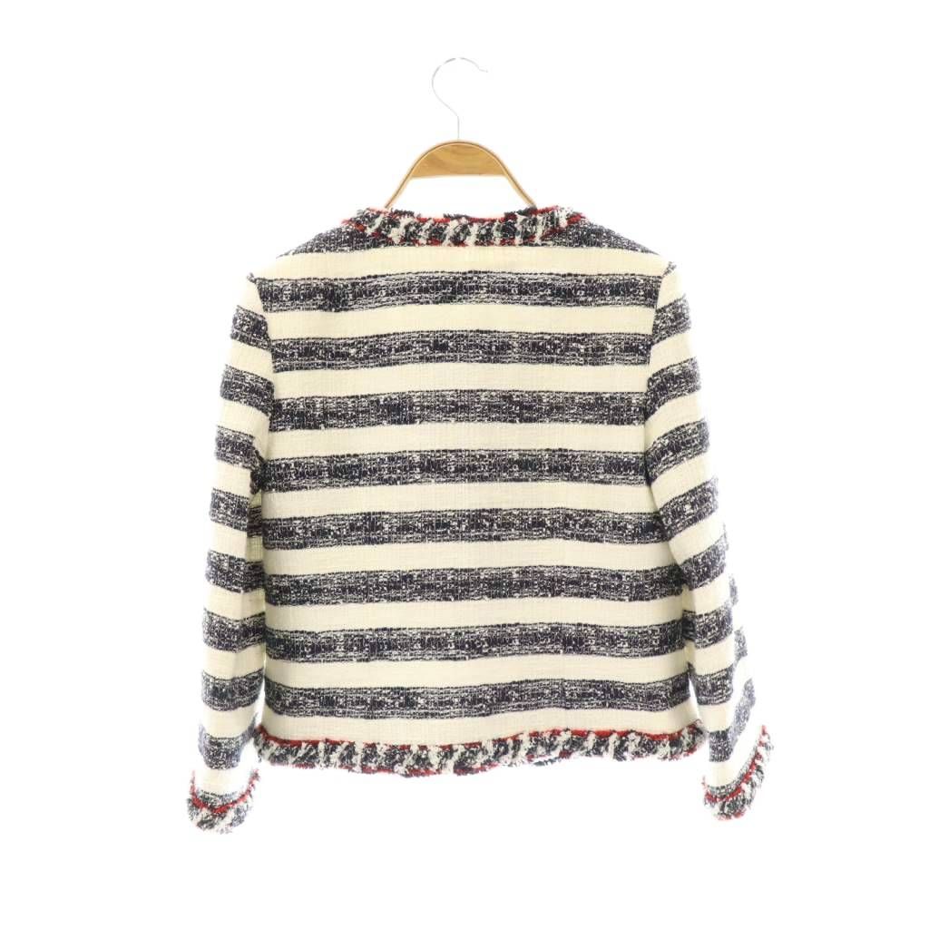 ルネ Rene TISSUE ツイードジャケット アウター ノーカラー ビーズ