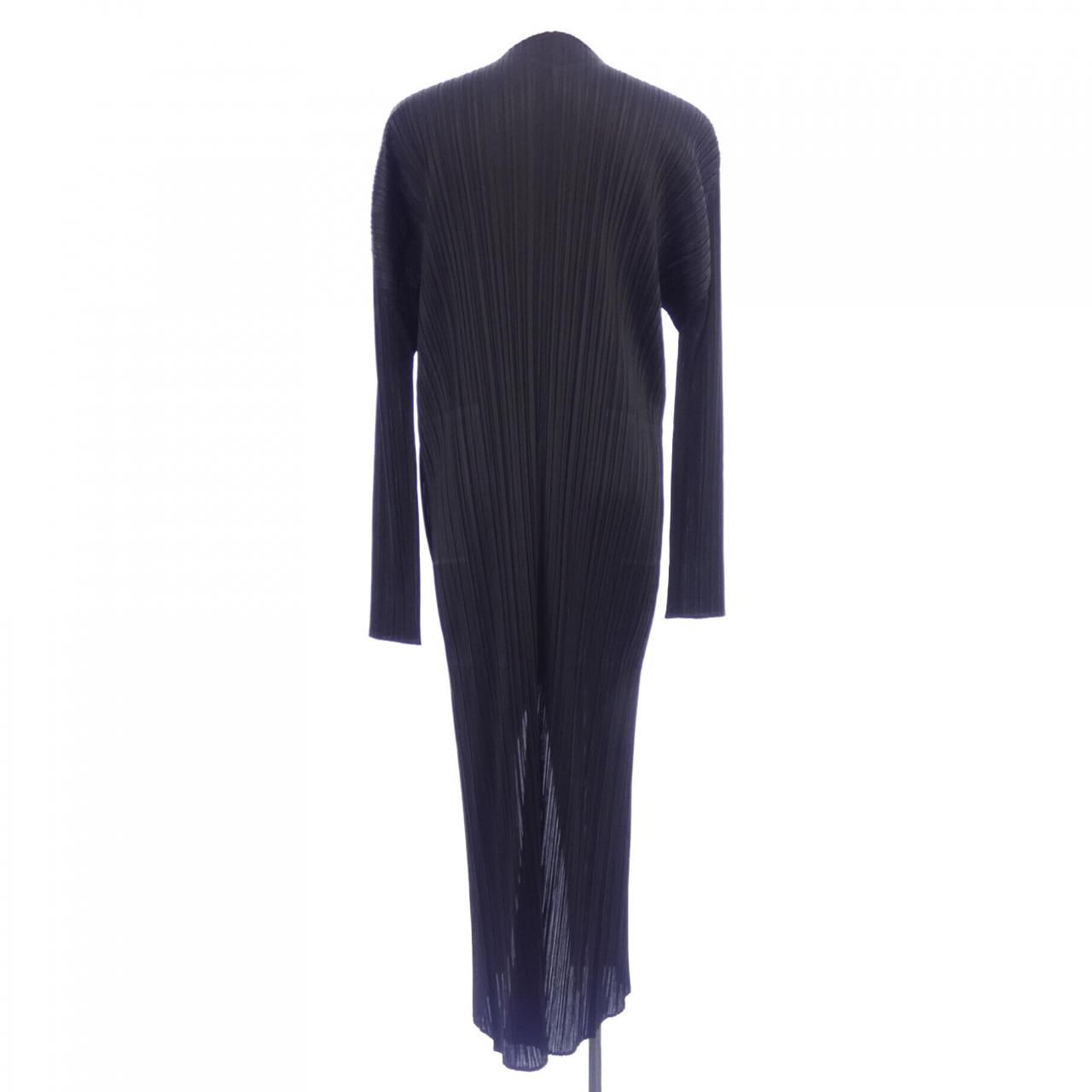 PLEATS PLEASE ブラックプリーツロングカーディガン サイズ4 PLEATS