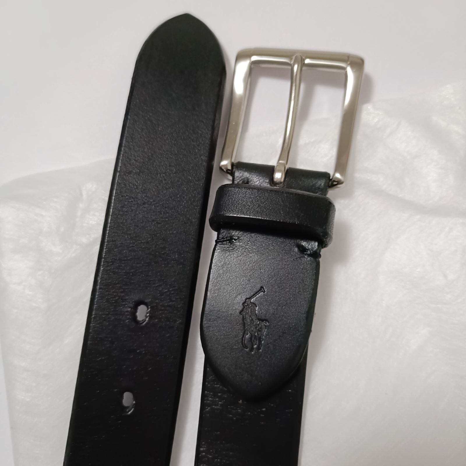 未使用箱付 ポロラルフローレン 本革レザーベルト ブラック - メルカリ