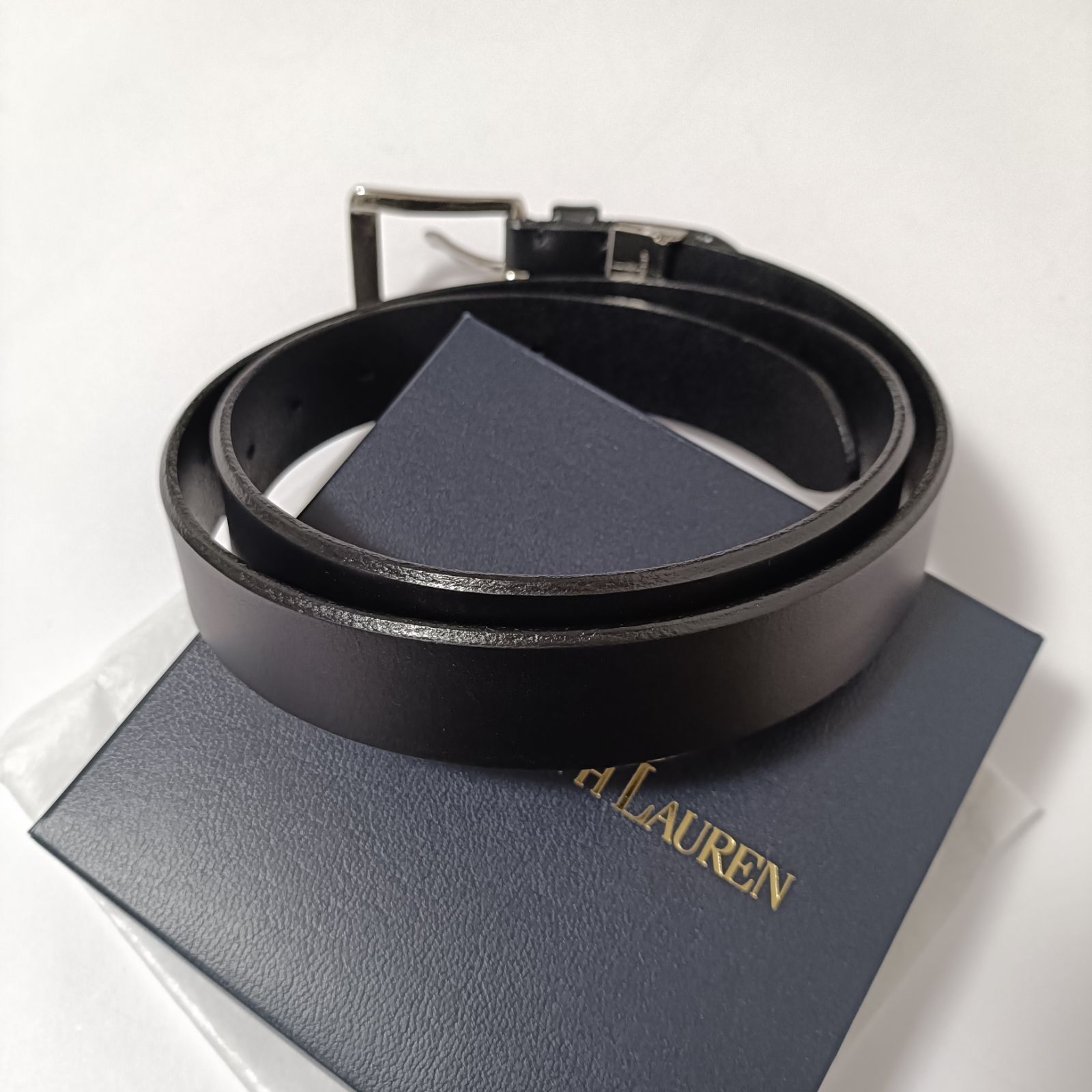 未使用箱付 ポロラルフローレン 本革レザーベルト ブラック - メルカリ
