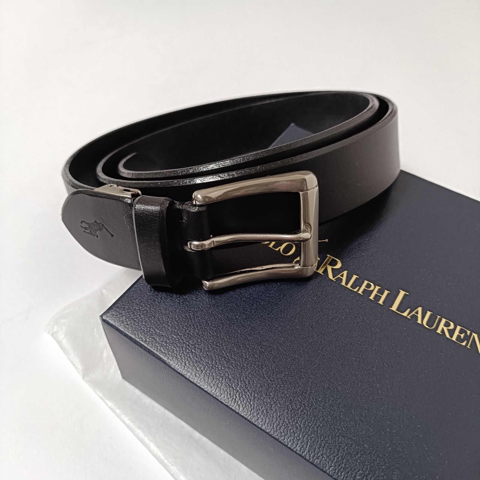 新品未使用 ポロラルフローレン 牛革 レザードレスベルト ブラック 新品未使用 ポロラルフローレン 牛革 レザーベルト 本革/正規品 黒