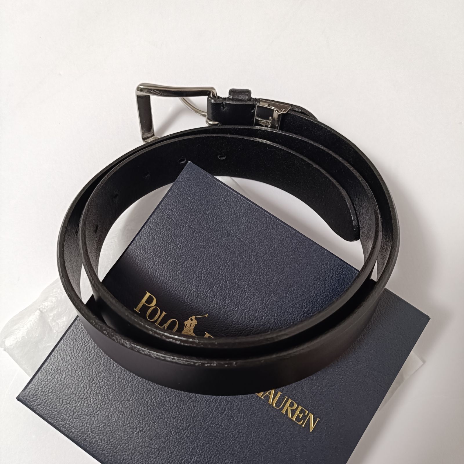 未使用箱付 ポロラルフローレン 本革レザーベルト ブラック - メルカリ