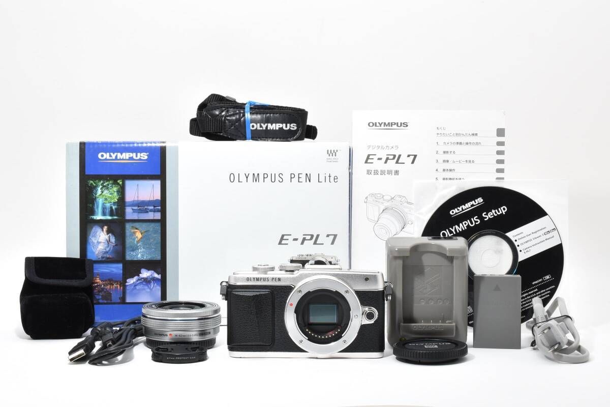 ✿未使用品✿　OLYMPUS　デジカメ本体1式　E-PL2レンズ　付属品付 ☆ショット数4212回☆ オリンパス Olympus E-PL7 ボディ ミラーレス