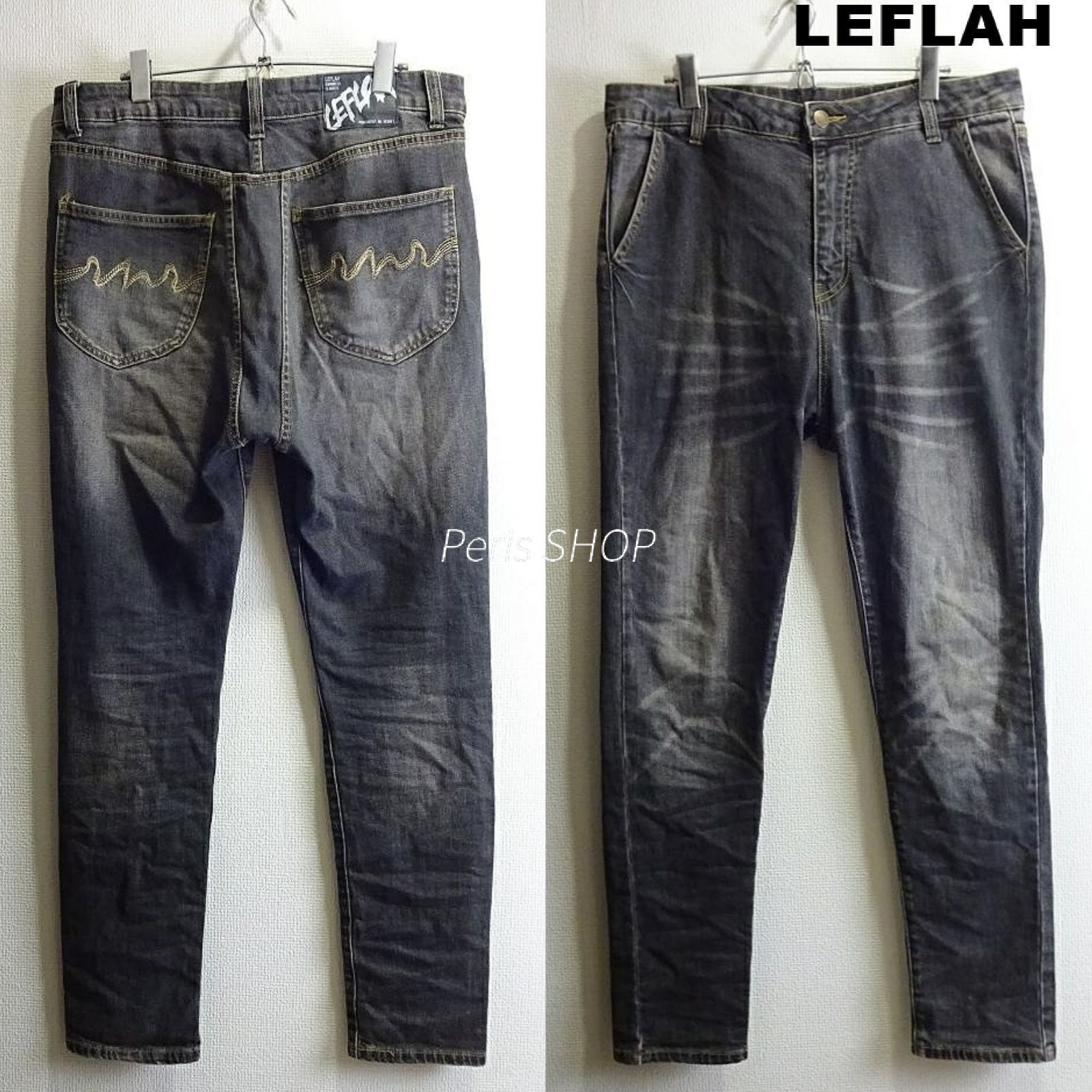 LEFLAH レフラー サルエルスキニーデニム W87cm / L ストレッチ WANIMA 