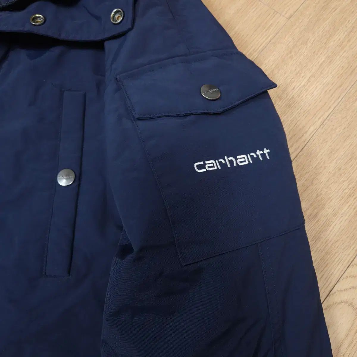 Carhartt カーハート ネイビー フード 取り外し ダウン アウター S