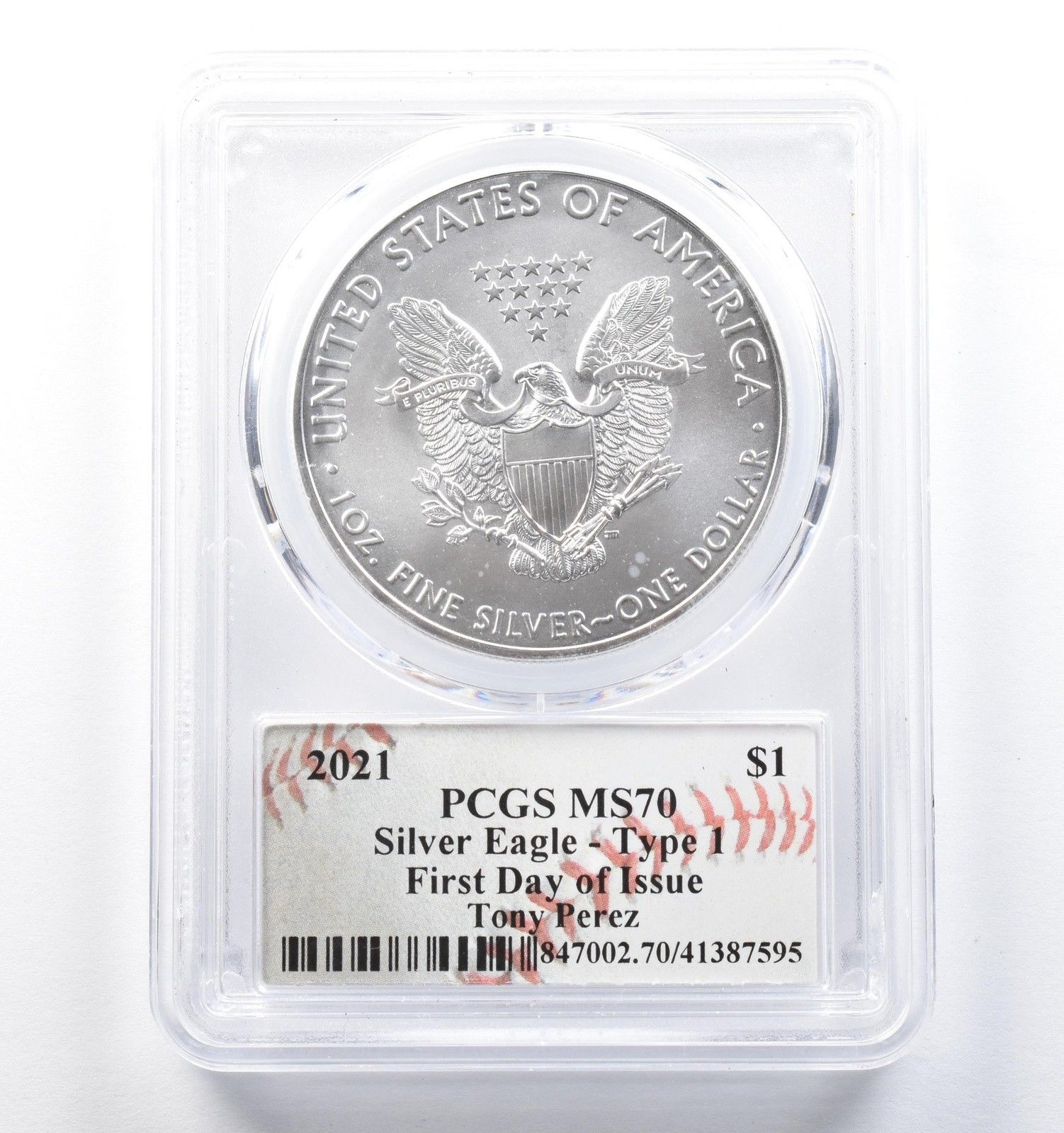 2021年 アメリカン シルバー イーグル タイプ1 トニー・ペレス FDOI