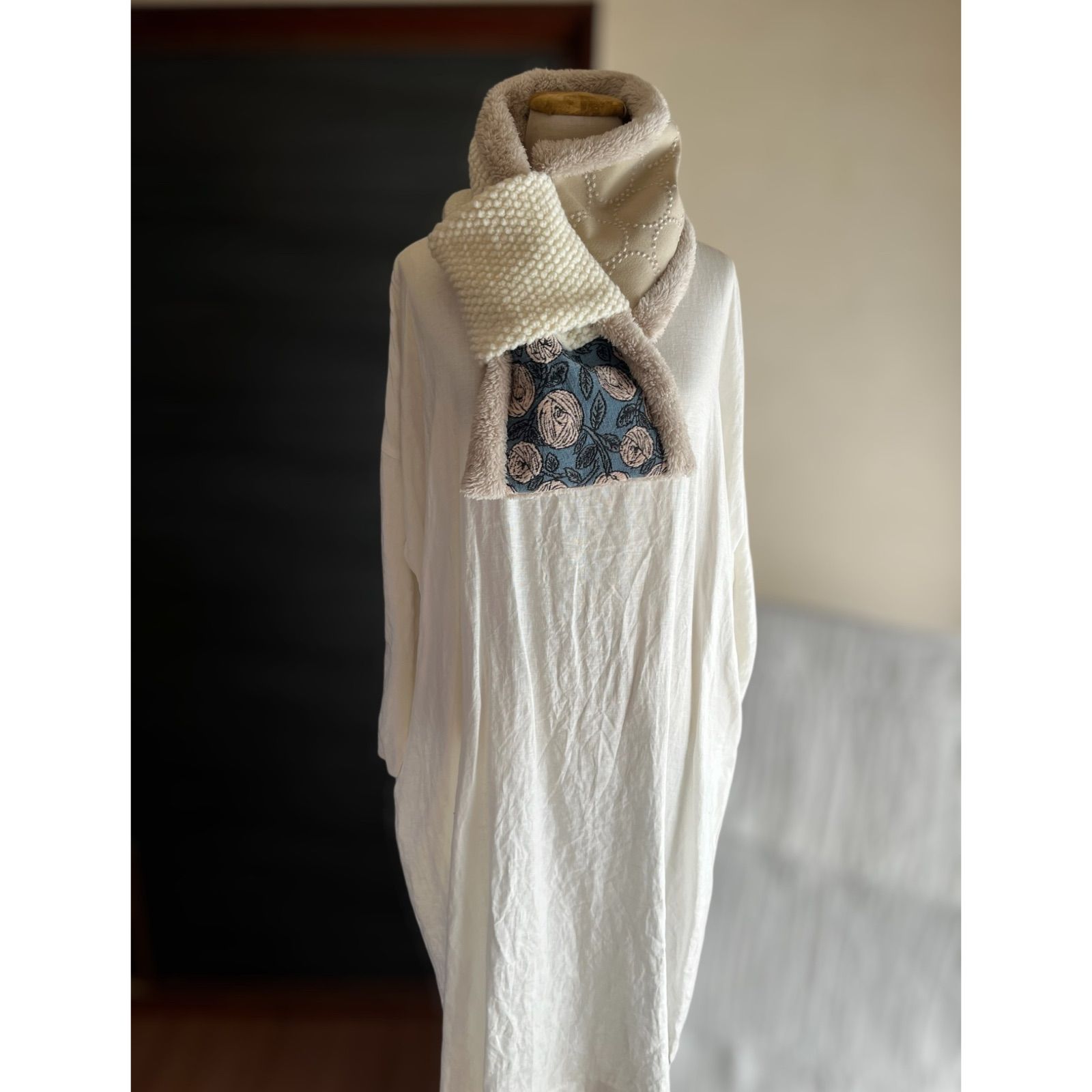 マフラータイプ】rosy・dop tambourine のネックウォーマー ミナ