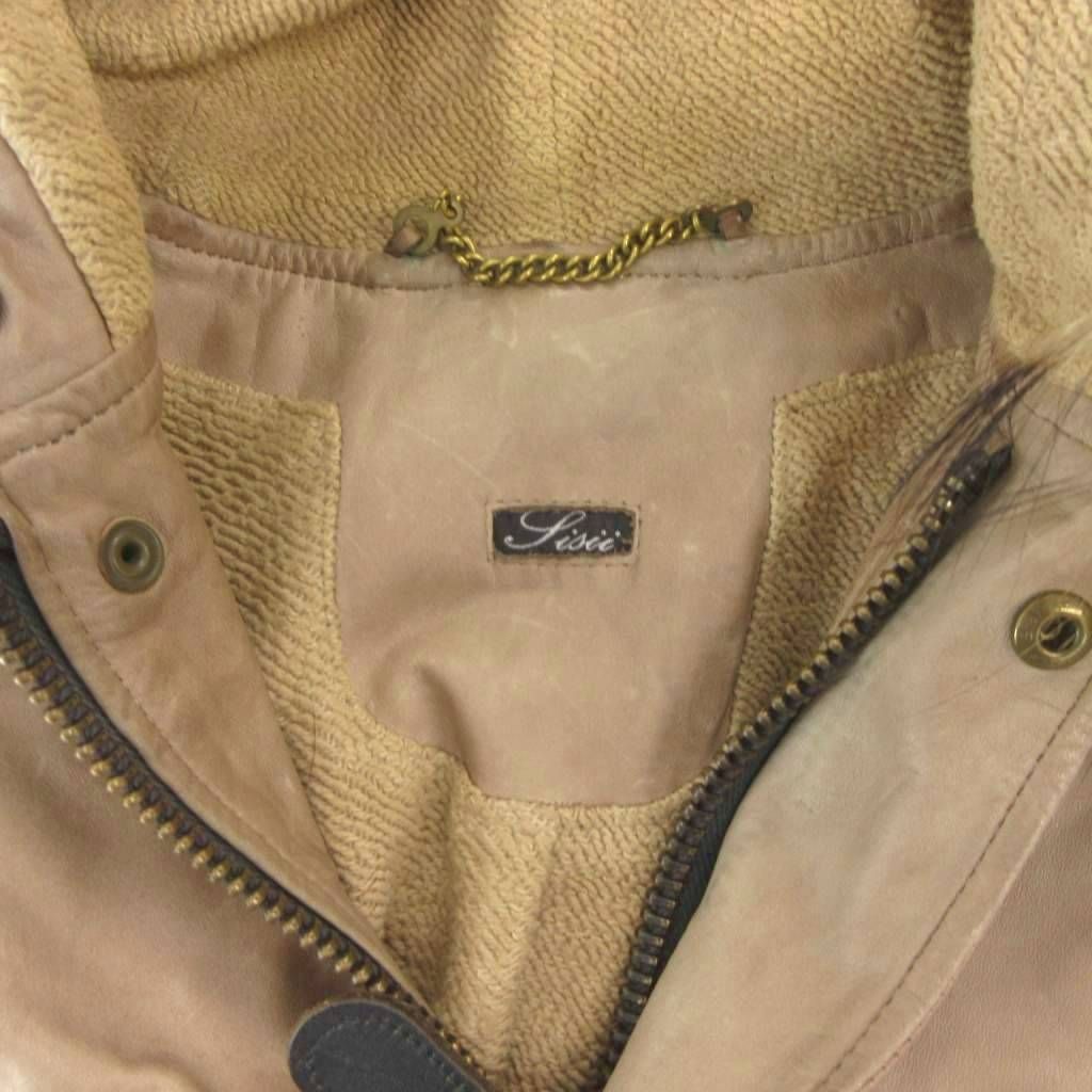 シシ sisii モッズコート フェイクファー ミリタリー カウレザー ひざ