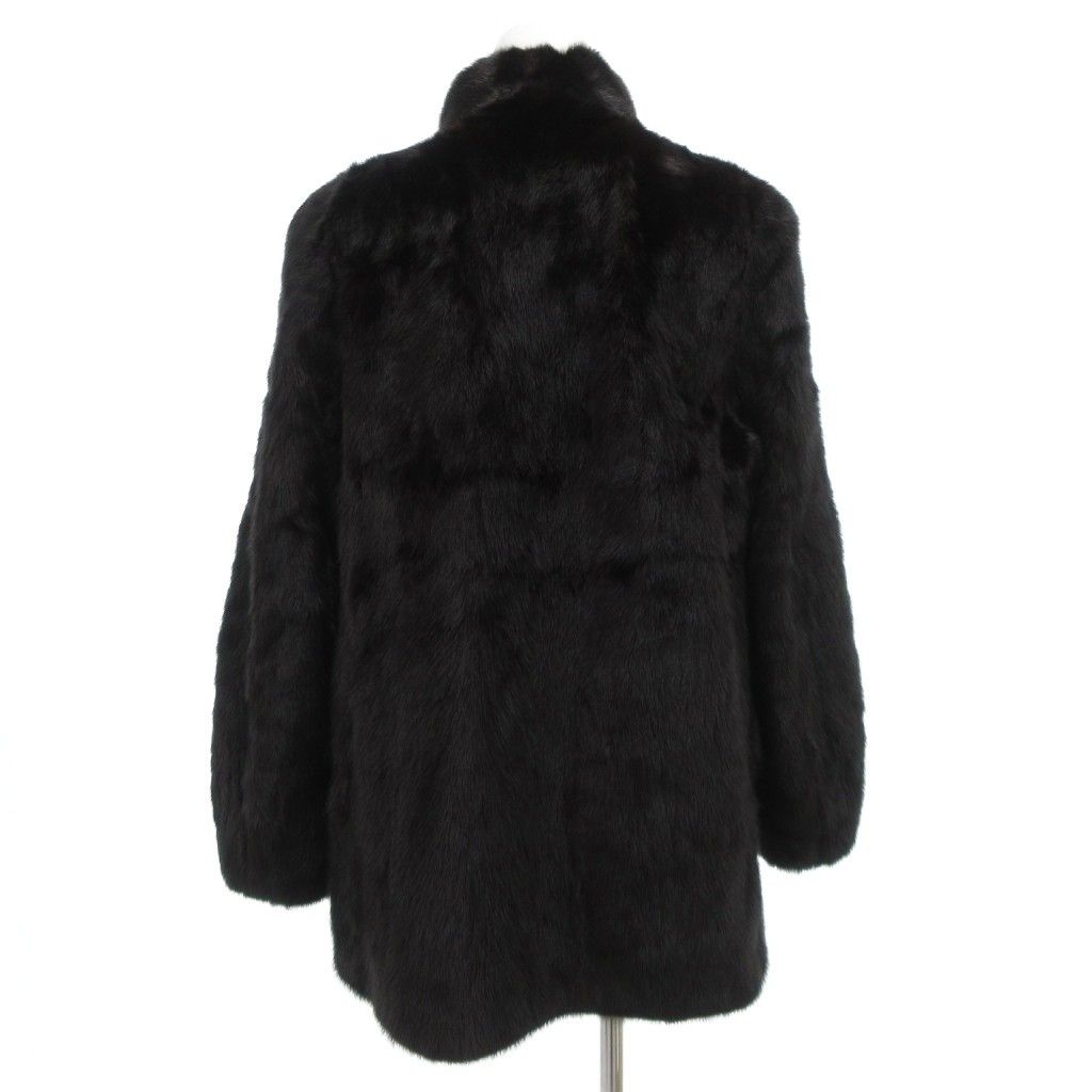 高級 SAGA MINK サガミンク 毛皮 リアルファーコート 金サガ サガミンク SAGA MINK 金サガ ダークミンク ファー コート 毛皮 ミドル