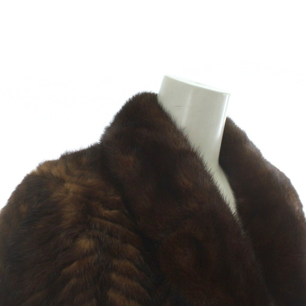 ノーブランド ファーコート アウター 毛皮 ミンク ミドル 11 L 茶色