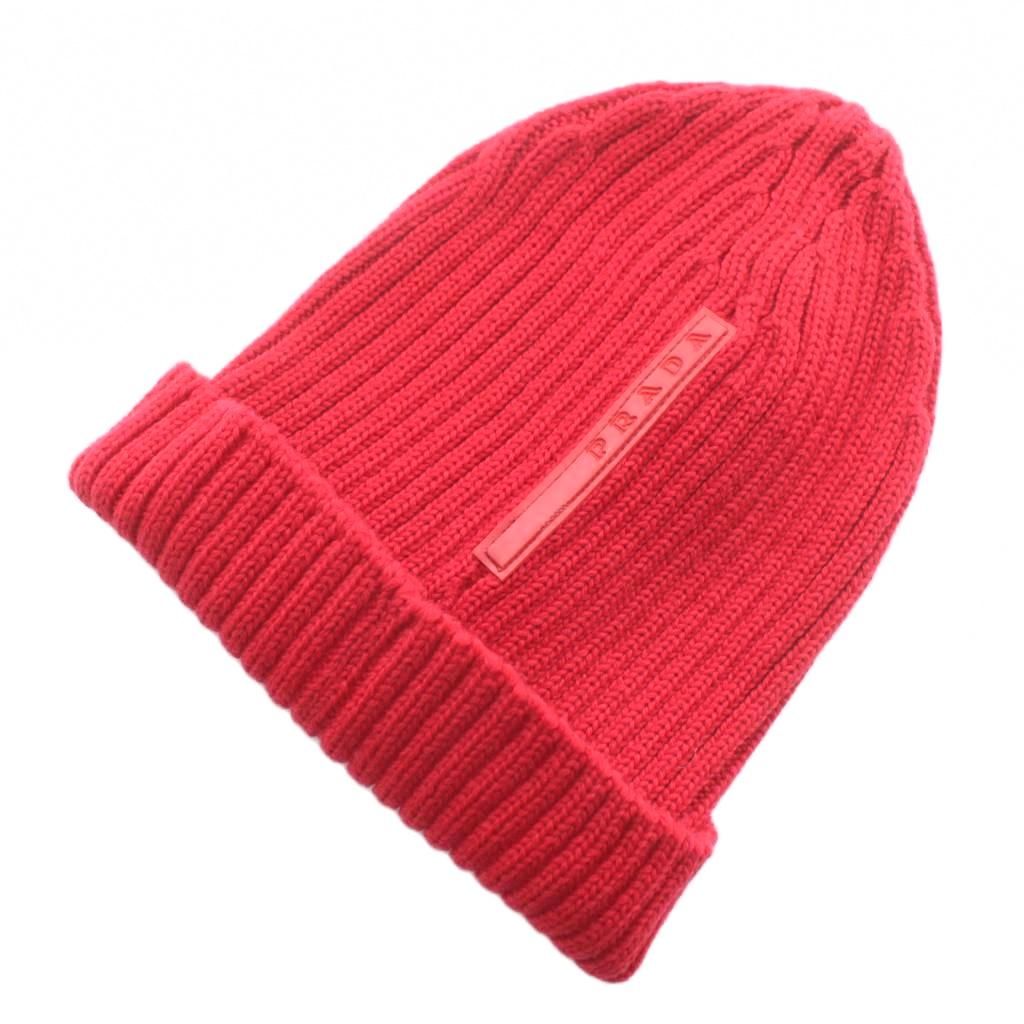プラダスポーツ PRADA SPORT ニットキャップ 帽子 ビーニー ウール