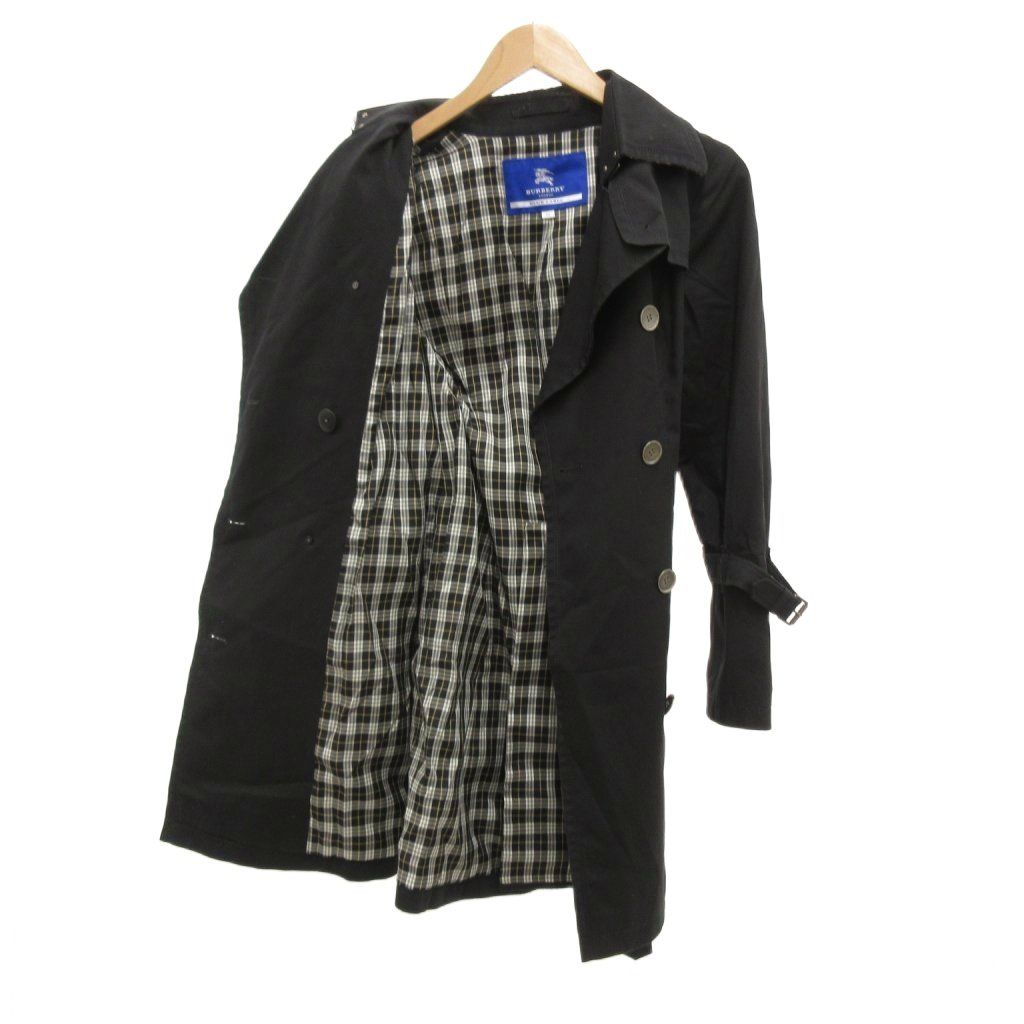 バーバリーブルーレーベル　トレンチコート　裏ノバチェック　ベルト　メタルボタン バーバリーブルーレーベル BURBERRY BLUE LABEL トレンチコート ダブル