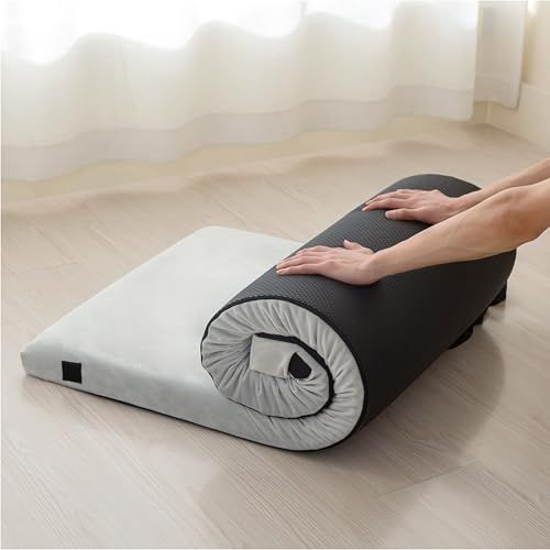 車中泊 ごろ寝マット 28 D コット 防水加工 防菌防臭 滑り止め 低反発マットレス 体圧分散 厚み5 cm お昼寝マット 折り畳み バックル 丸めて収納 来客用布団 テント泊 ソロキャン 防災用 180 68 5 枕付属なし 彡 ed 6716