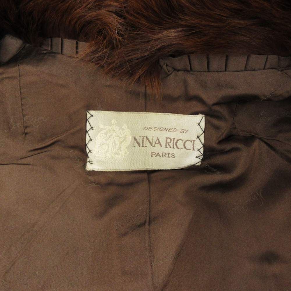 ニナリッチ NINA RICCI ラムファーコート 毛皮 ロング 衿フォックス
