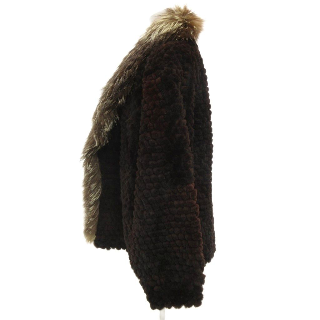 BRONZE FUR グレー ファーコート ノーカラー ミンク ノーブランド ミンクファーコート 毛皮 ショート F ボタンレス ビック