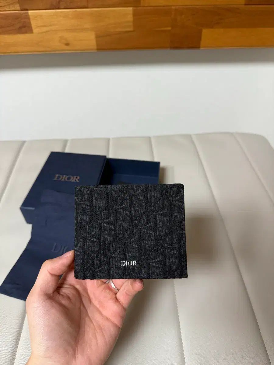 ディオール オブリーク ジャカード 二つ折り財布 ブラック フルセット