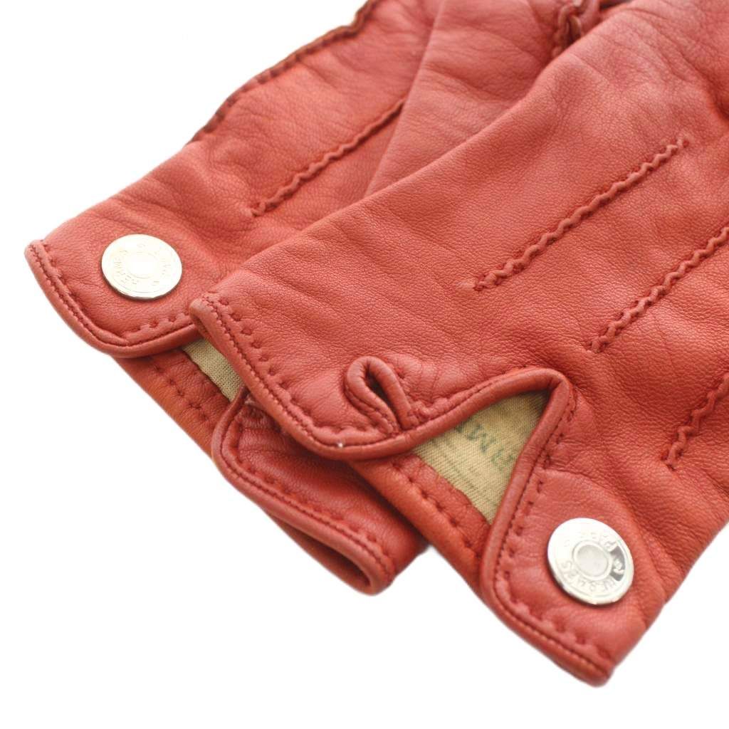 エルメス HERMES 手袋 グローブ 購入 レザー 5本指 セリエボタン
